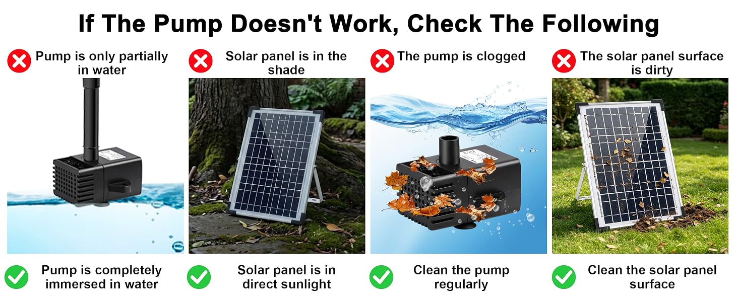solar water pump for fountain