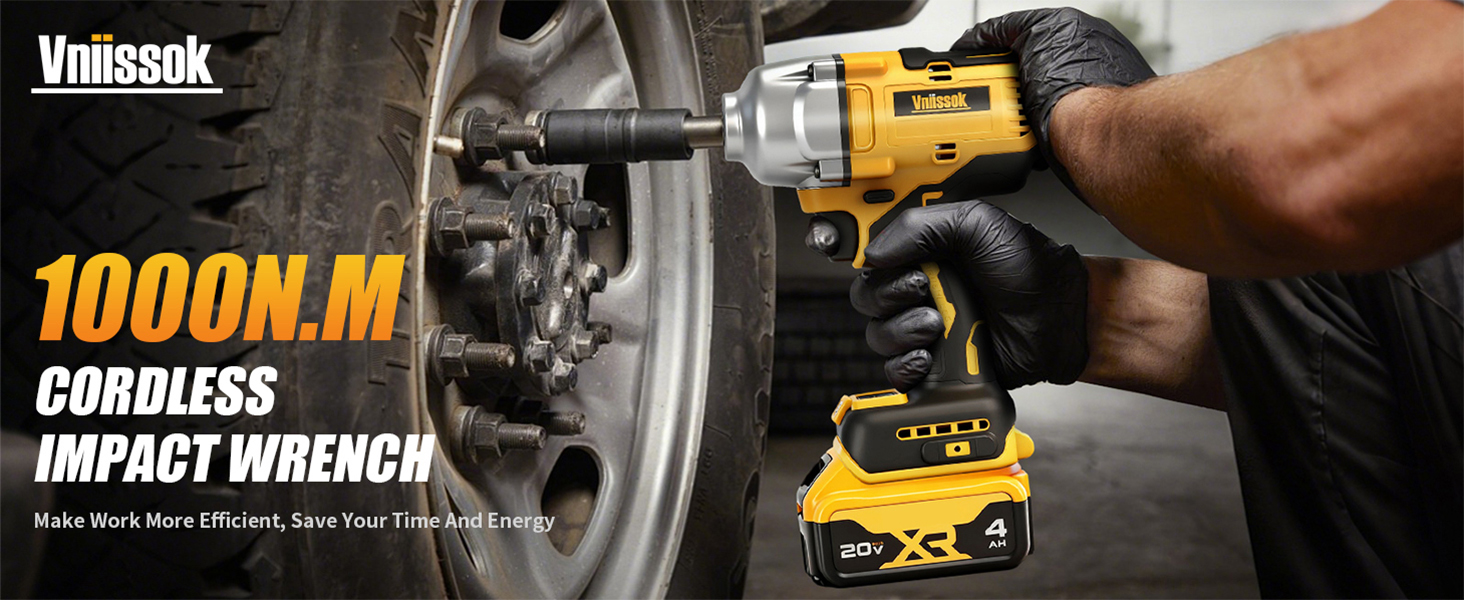 Cordless Impact Wrench 1/2" for DeWalt 20V MAX Battery High Torque Brushless Electric Impact