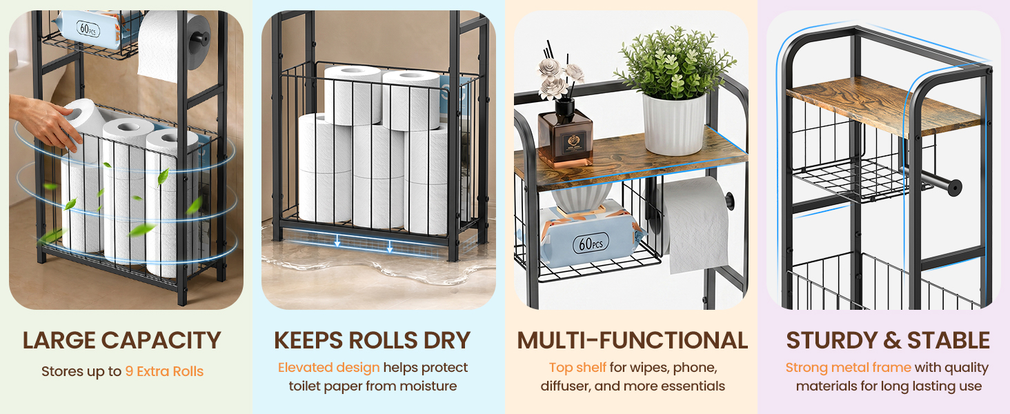 toilet paper holder with storage