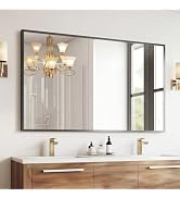 Sweetcrispy Bathroom Mirror for Over Sink, 30" x 36" Rectangle Wall Mount Mirrors with Metal Fram...