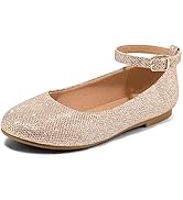 K KomForme Girl's Bow Mary Jane Dress Shoes Ballet Princess Flats with Rhinestone Strap for Party...