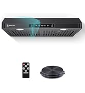 AMZCHEF Portable Range Hood, 3-Speed Desktop Exhaust Fan for Indoor BBQ & Hot Pot, Low-Noise Port...