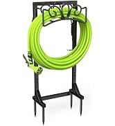 Yumatum Garden Hose Holder Reel, Upgraded Metal Hose Reels Holds 150ft Hose with 4 Large hooks, H...