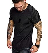 COOFANDY Mens Mock Turtleneck Shirts Short Sleeve Casual Basic T-Shirts Ribbed Solid Pullover Tops