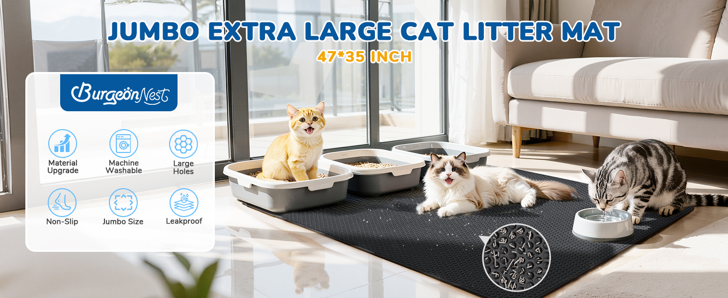 BurgeonNest Cat Litter Mat Extra Large