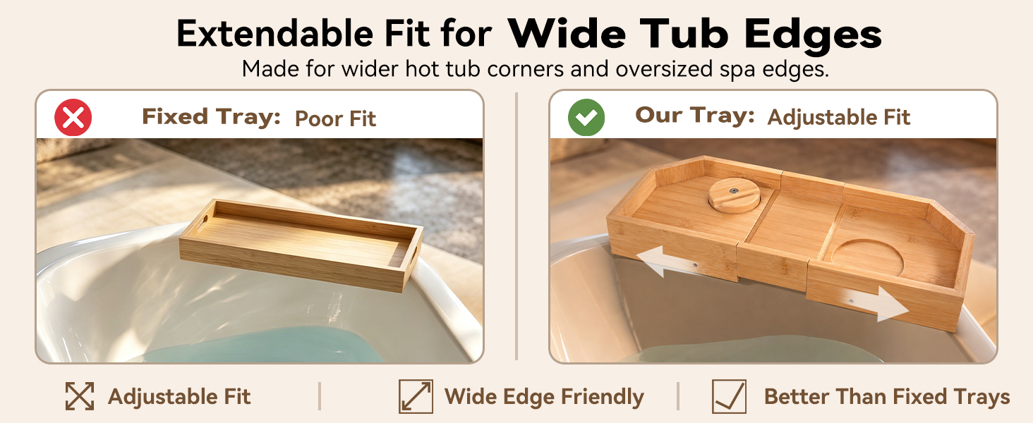 Extendable Length Hot Tub Tray