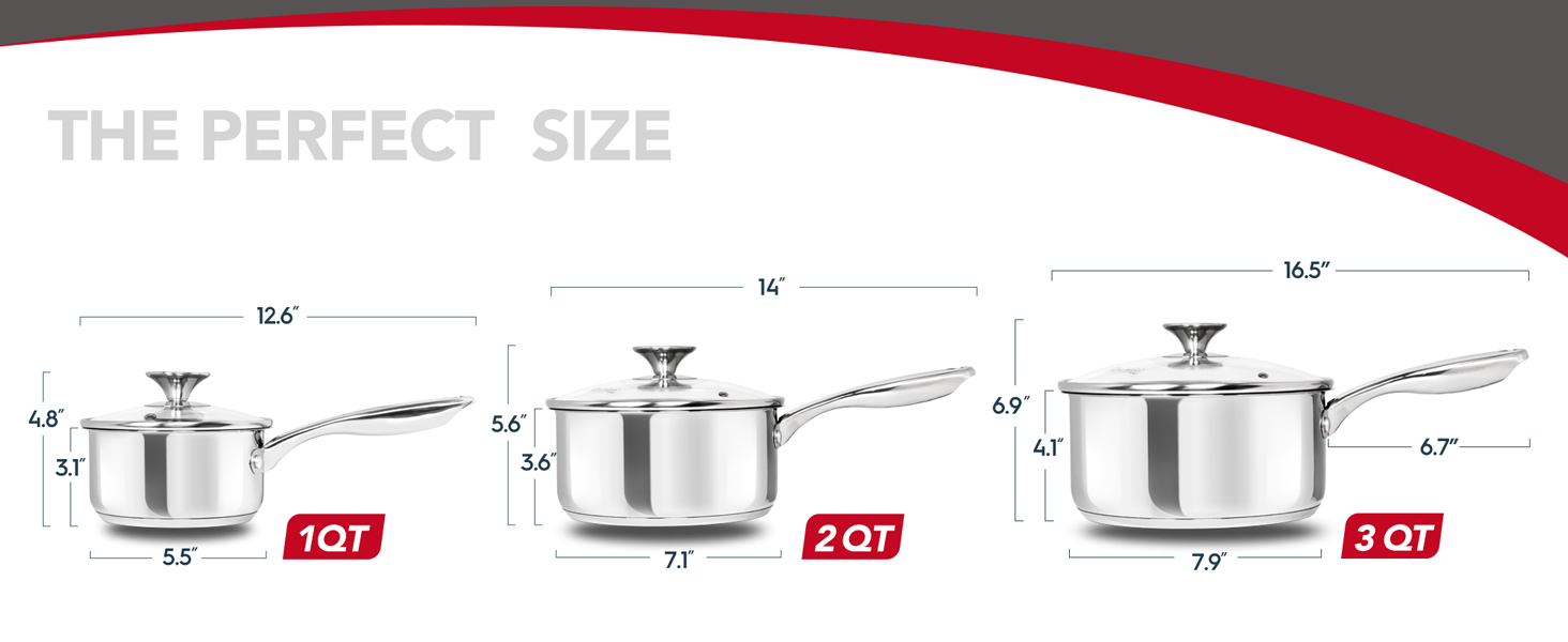 stainless steel sauce pan set small stainless steel pots for cooking