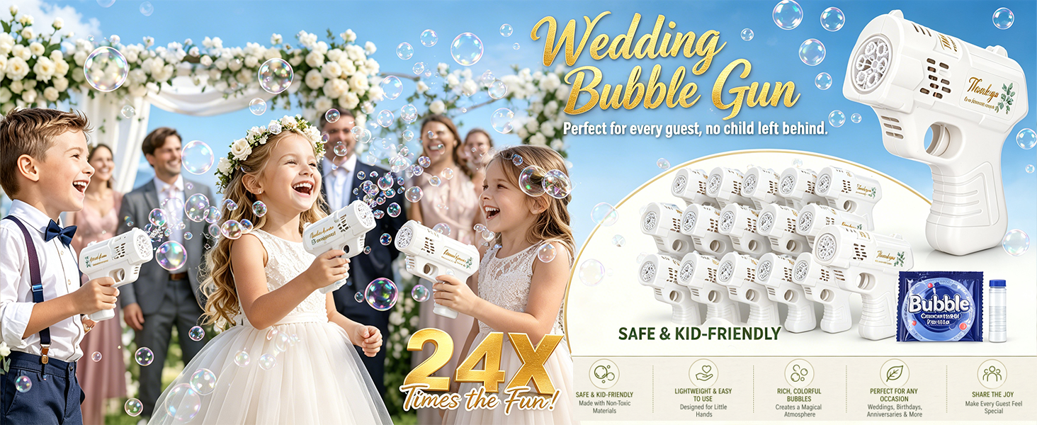 white bubble guns for wedding