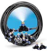 H&G lifestyles 1/2 Inch PVC Mist Nozzle Misting System for Patio Outdoor Mister Coupling PVC Spli...