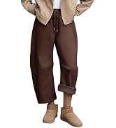 Yeokou Womens Fleece Lined Sweatpants Barrel Leg High Waist Winter Joggers Cozy Home Travel Loung...