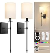 Set of 2 Motion Sensor Outdoor Wall Lantern Dusk to Dawn Waterproof Exterior Wall Sconce with See...