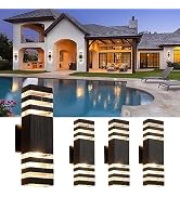 ZSMAIKU 6 Pack Dusk to Dawn Outdoor Light Fixture, Outdoor Wall Lights Outdoor, Up and Down Outdo...