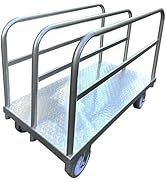 Steel Panel Truck Cart Platform Truck, Heavy Duty Lumber Drywall Dolly, 6" Swivel Brake Casters,1...
