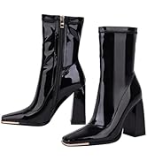Reitoye Knee High Boots Women Round Toe Chunky Block Heeled Boots Side Zipper Tall Gogo Boots Shoes