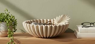 OAKOA Decorative Tray for Decor - Coffee Table Tray for Living Room - Round Tray for Home Decor -...