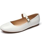 Rekayla Flats for Women Mary Jane Shoes Women Round Toe Ballet Flats with Buckle Strap Comfortabl...