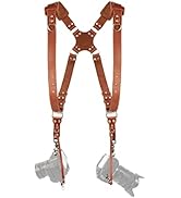 C Coiro Camera Strap Accessories for Two-Cameras – Dual Shoulder Leather Harness – Multi Camera G...