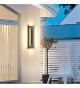 ZSMAIKU Dawn To Dusk Outdoor Light Fixture Modern Exterior Wall Light, 3-Tier Black Outdoor Wall ...