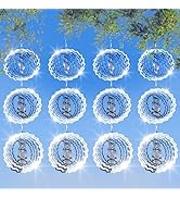 12 PCS Stainless Steel Bird deterrents for Outside,3D Bird Scarer Discs Set Pigeon Deterrent,Bird...
