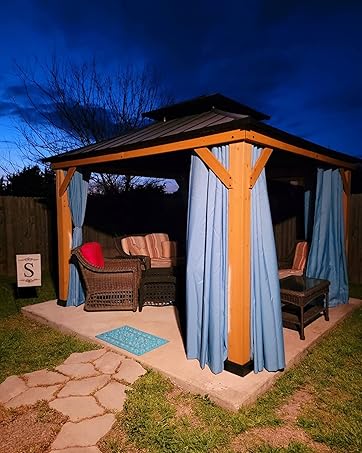 BONZER Waterproof Indoor/Outdoor Curtains for Patio - Thermal Insulated, Sun Blocking Grommet Bla...