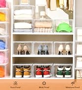 INSTY Shoe Organizer for Closet, 2 Pack Foldable Shoe Storage Containers, Fits up to 16-32 Pairs,...