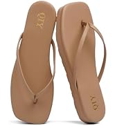 QIY Flip Flops for Women Footwear Beach Platform Sandal Square Toe Slides with Memory Foam Insole...