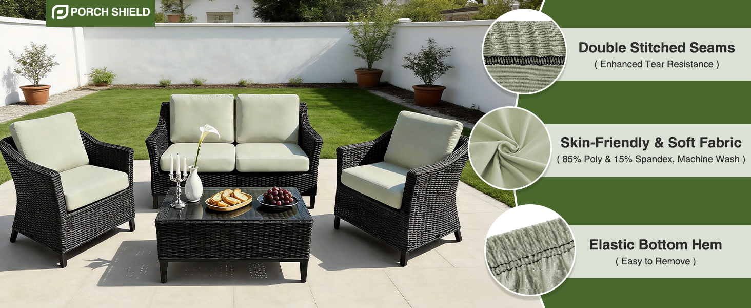 stretch cushion cover sage green