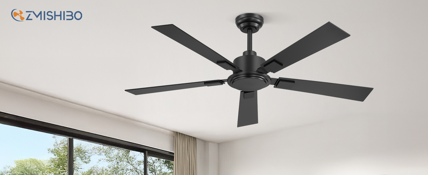 52 Inch Ceiling Fan No Light with Remote