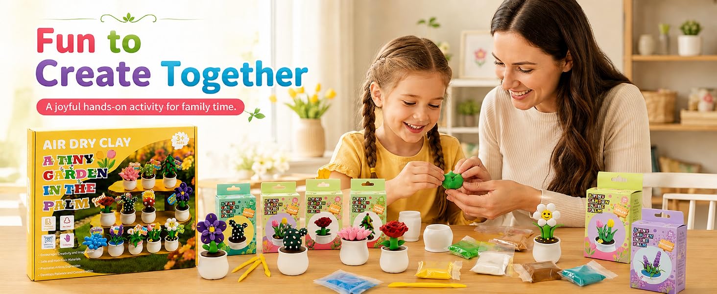 Make Flowers, Cactus & Succulents Open, Shape, Air Dry Display Great for Gifts, PartiesClassroom