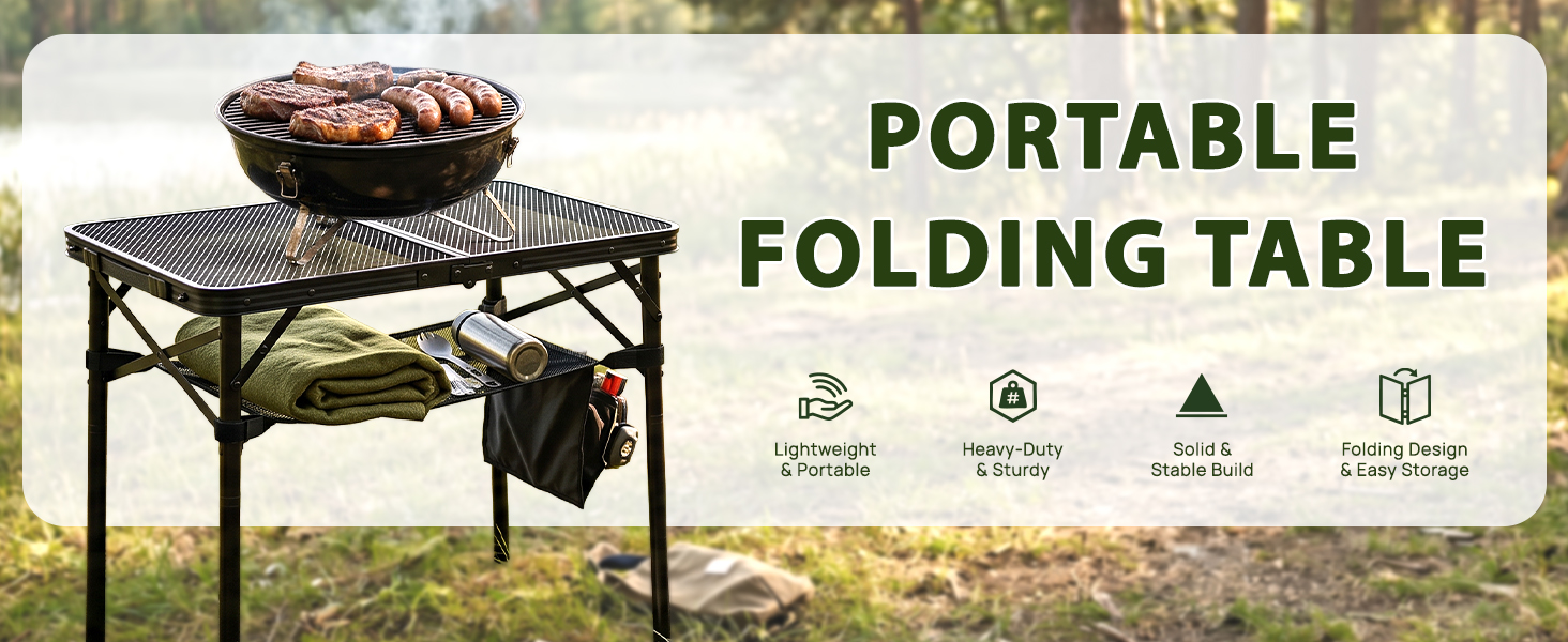 folding grill table