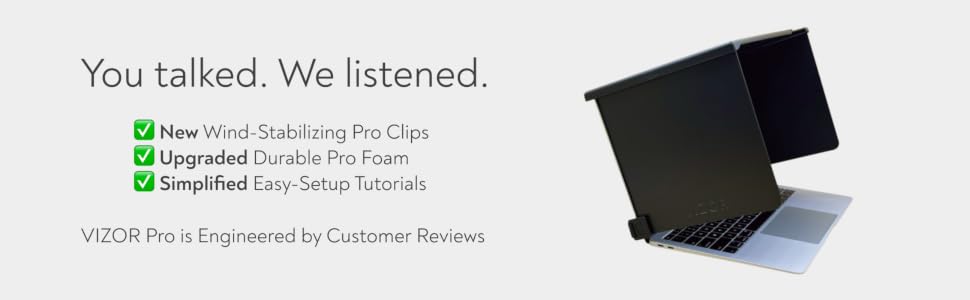 vizor pro eliminate laptop screen glare