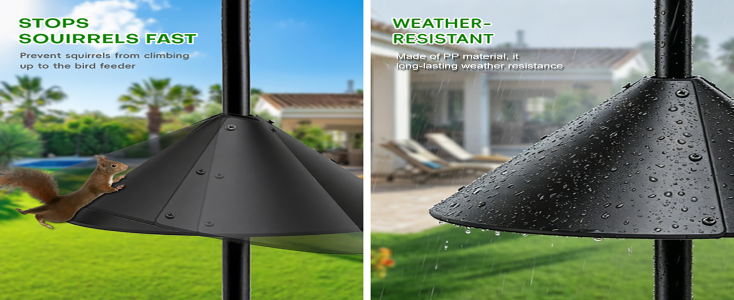 PP squirrel guard—easy to install, rainproof and rustproof