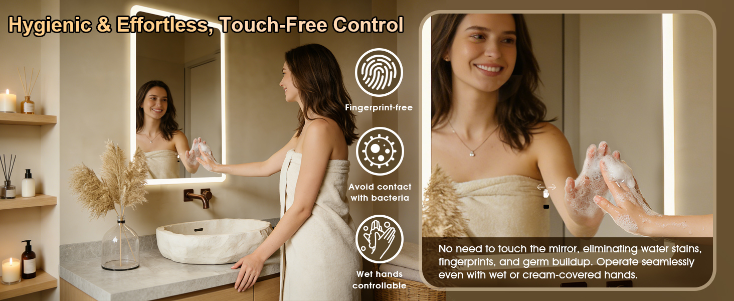 WARM&LOVE 16 x 24 Inch LED Bathroom Mirror