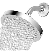 Nuodan High Pressure Rain Shower Head with 6'' Shower Arm - High Flow Square Rainfall Showerhead ...