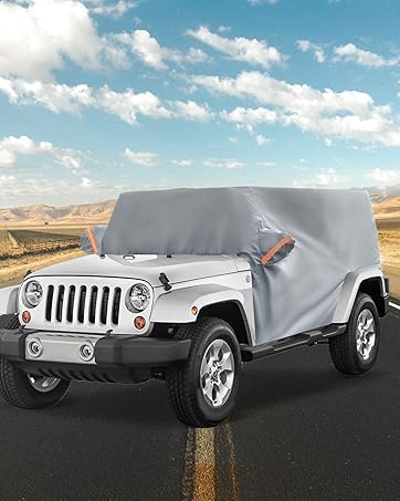 NEVERLAND Cab Cover for 2007-2026 Jeep Wrangler JK JKU JL JLU 4 Door, Waterproof Half Car Cover O...
