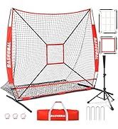 BaseGoal 6'×6' Baseball Softball Practice Net,Baseball Backstop,for Hitting Pitching Batting Catc...