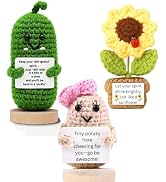 LOVAMILY Get Well Soon Gifts - Positive Message Bottle and Knitted Positive Crochet with Card Get...