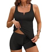 Tankini Tops for Women - Tummy Control V Neck Bathing Suit Top Only No Bottom