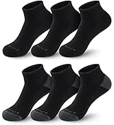 MONFOOT Men's/Women's 6 Pairs Daily Cushion Comfort Fit Performance Quarter Ankle Socks Multipack