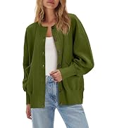 ReachMe Womens Fall Oversized Sweatshirt Cardigan Button up Lightweight Cardigan Long Sleeve Open...