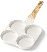 Non Stick Egg Pan, 4-Cup Granite Omelette Pan Skillet for Breakfast, Pancake Pan with Heat-R...
