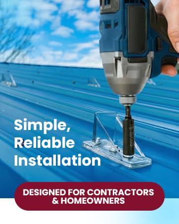 50 Pack Snow Guards for Metal Roofs – with Perfect Seal Gaskets & Screws – Heavy-Duty Polycarbona...
