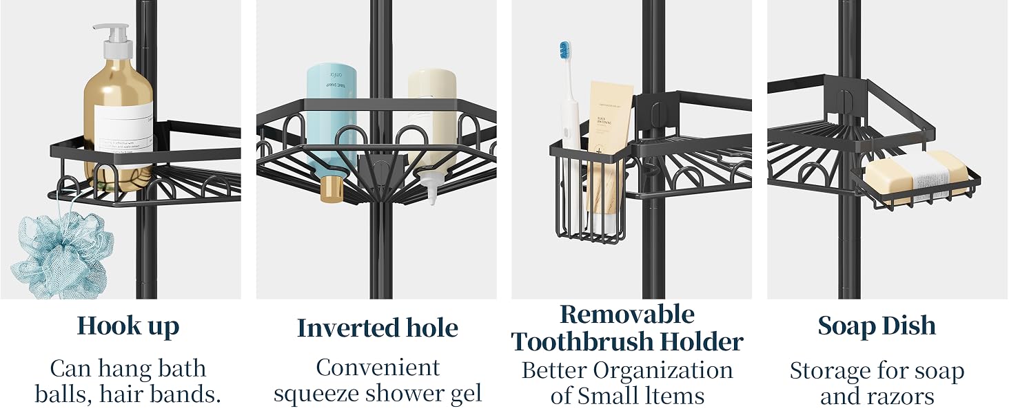 shower caddies, corner shower shelves