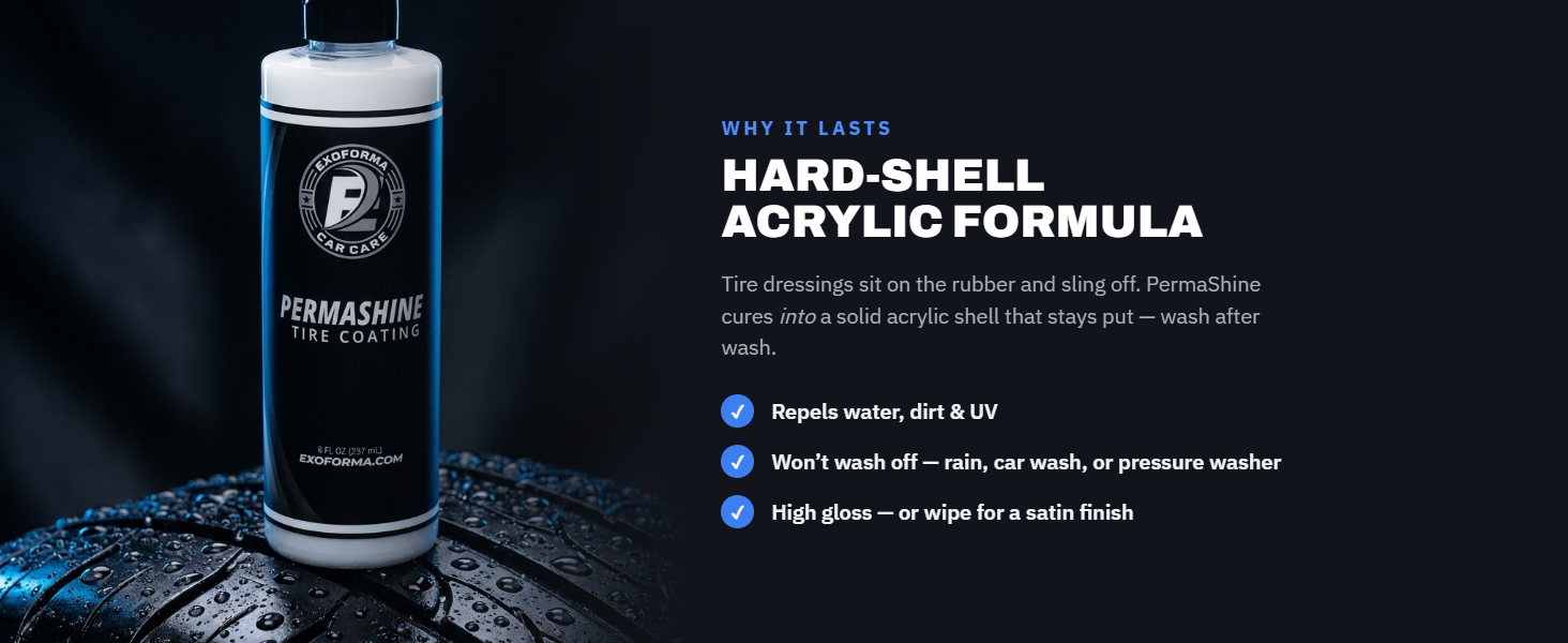 one bottle of permashine coats up to 30 tires
