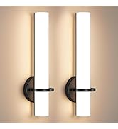 AIJIASI Gold Wall Sconces Set of Two - Dimmable Modern Sconces Wall Lighting 18W 3000K Led Wall L...