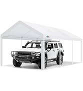 COBIZI Carports 10x20 Heavy Duty Canopy Car Garage with Windproof Ropes & Built-in Sandbags, Car ...