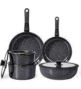 5PCS Pots and Pans Set Non Stick, Nonstick Cookware Set Detachable Handle,Ceramic Pots for C...