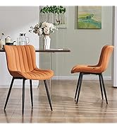 YOUNUOKE Olive Green Dining Chairs Set of 2 Upholstered Mid Century Modern Kitchen Dinning Room C...