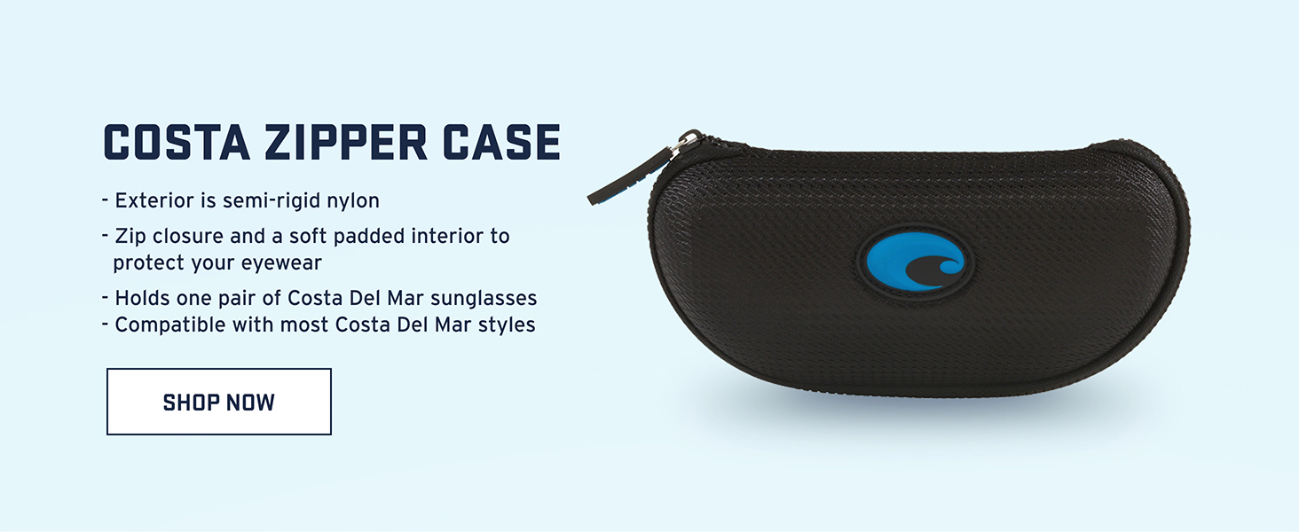 Photomontage of a black zipper case. Text talks about some features of this product.