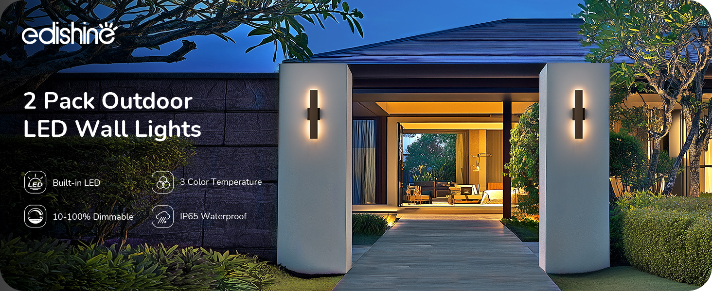 2 Pack LED Wall Lights